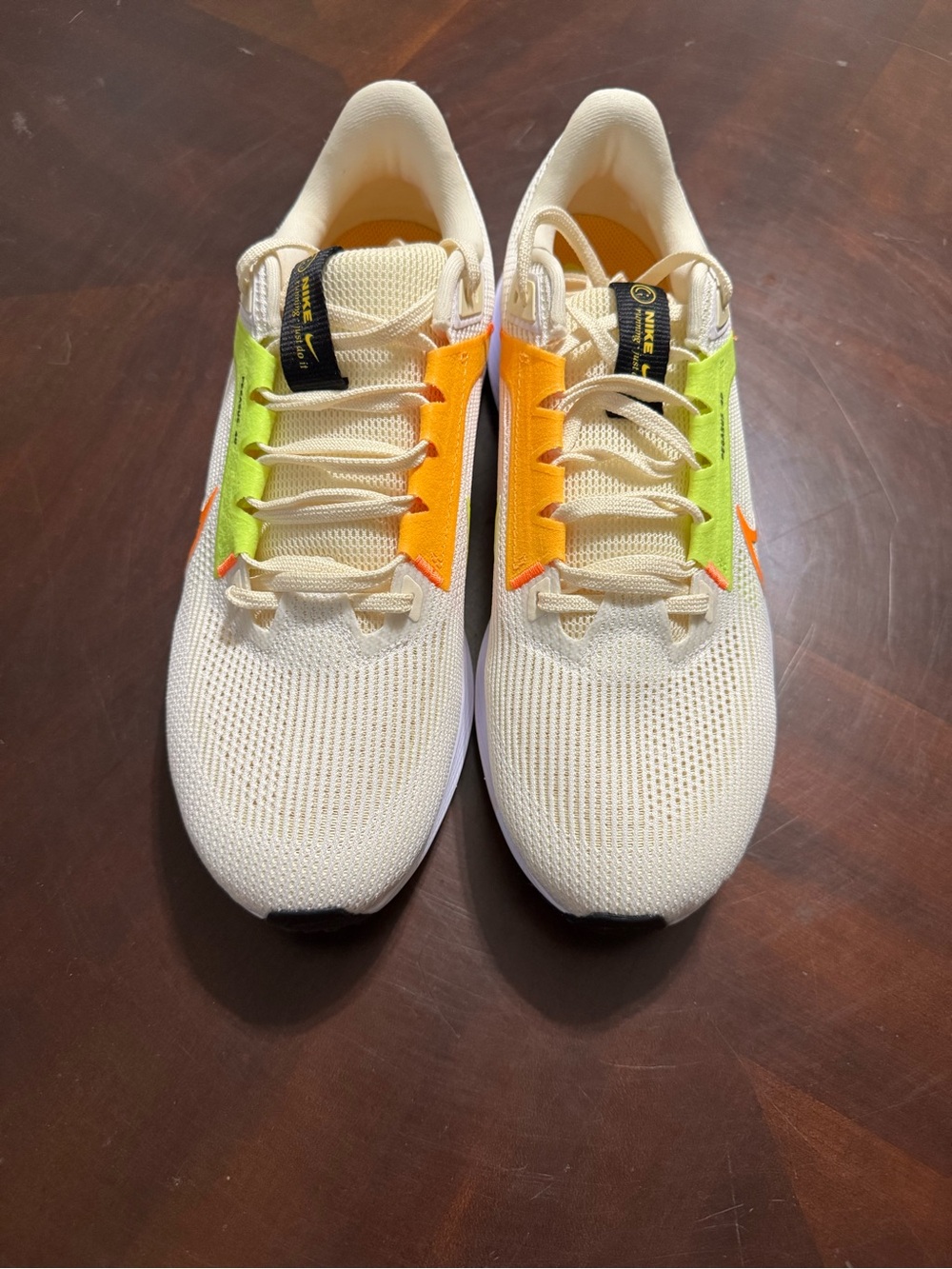 Nike Men's Air Zoom Pegasus 40 Shoes Neon Green & Orange Accents 10.5M